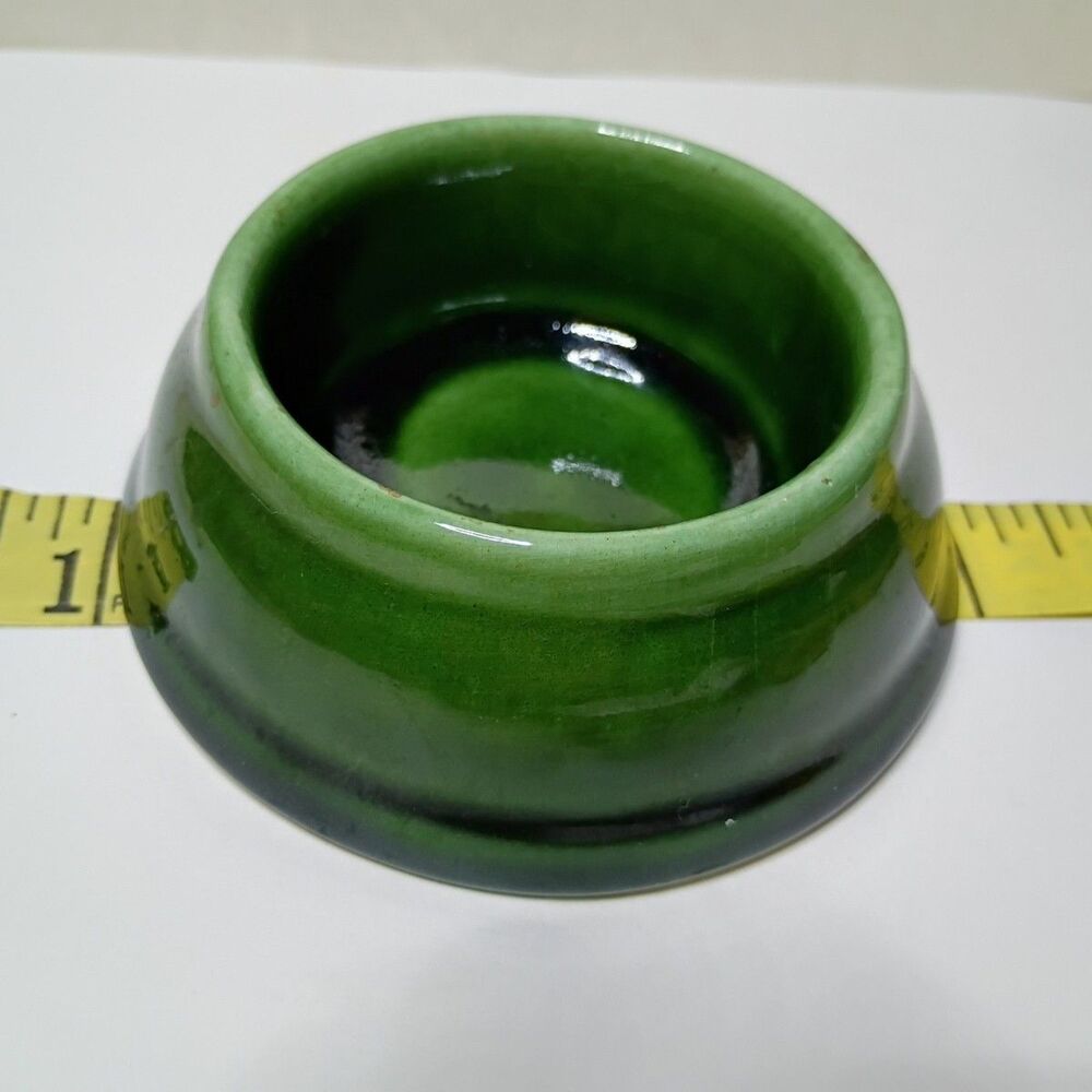 Avon Emerald Green Ceramic Dish Bowl Holder  3.75” Wide – Vintage Decor